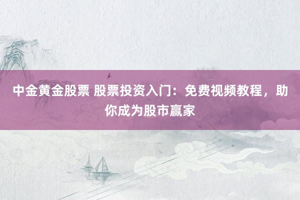 中金黄金股票 股票投资入门：免费视频教程，助你成为股市赢家