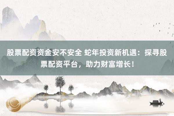股票配资资金安不安全 蛇年投资新机遇：探寻股票配资平台，助力财富增长！